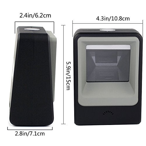symcode 2D QR Barcode Scanner,Symcode Omnidirectional Hands-Free USB Automatic Barcode Reader for Mobile Payment Computer Screen Scan - Image 2