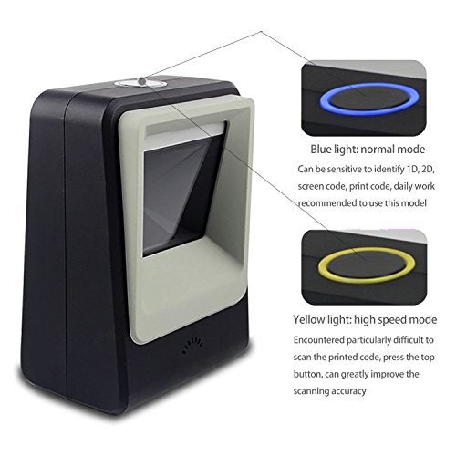 symcode 2D QR Barcode Scanner,Symcode Omnidirectional Hands-Free USB Automatic Barcode Reader for Mobile Payment Computer Screen Scan - Image 4