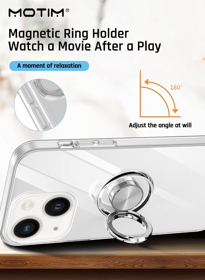 Motim Crystal Clear iPhone 15 Case with 360°Ring Holder Kickstand Transparent Slim Lightweight Phone Case Anti Yellowing Flexible Drop Protection Bumper Cover 6.1 inch  - Image 5