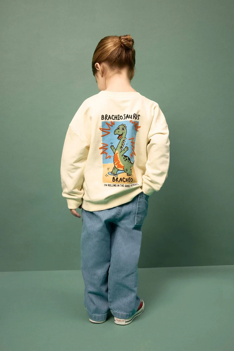 Defacto Baby Boy Back Print Oversize Sweatshirt