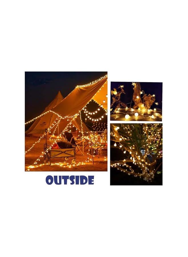 The Bros Fairy Lights, LED strings, Ramadan curtain lights with stars and bubble LED lights, indoor and outdoor LED decorative strings with USB + b battery-powered bedroom, 10 meters, weddings, parties - Image 4
