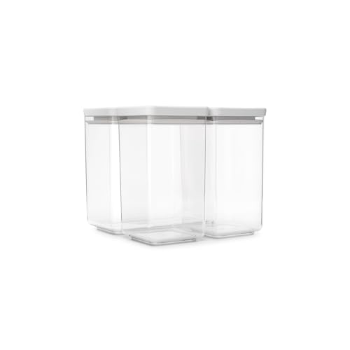 Brabantia TASTY Stackable Canister Set of Set of 32 x 04 gal 1 x 09 gal Airtight Food Storage Container with Silicone Lid Seal for Kitchen Dry Food Wet Food Sugar Flour Light Gray - Image 1
