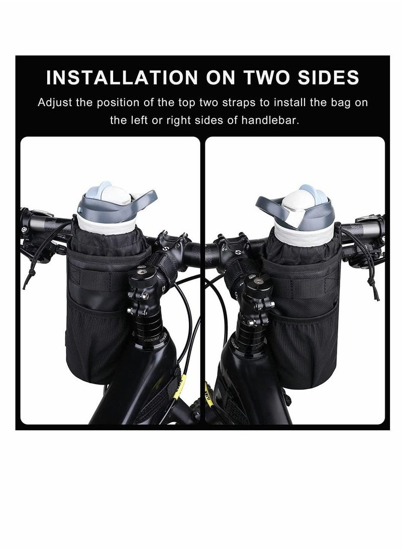 Generic Bike Cup Holder Bicycle Water Bottle Holder Handlebar Drink Holder with Mesh Pockets Phone Bag Bike Handlebar Cup Drink Holder Bike Handlebar Bottle Bag Professional Cycling Accessories - Image 4