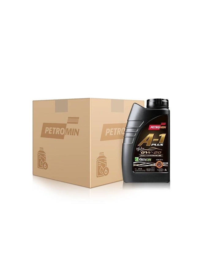 Petromin 0w20 engine oil, one liter, carton of 6 pieces