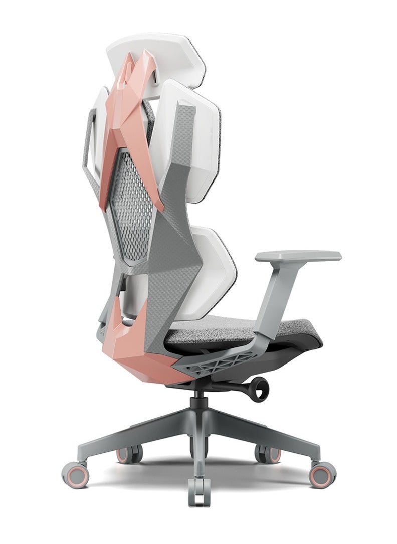 AFTERWORK Astron Gaming Chair - Premium Ergonomic Gaming Chair with Multi-Functional Mechanism, Headphone Hanger, Carbon Fiber Textured Frame and Adaptive Shoulder & Lumber Support (Pink)  - Image 1