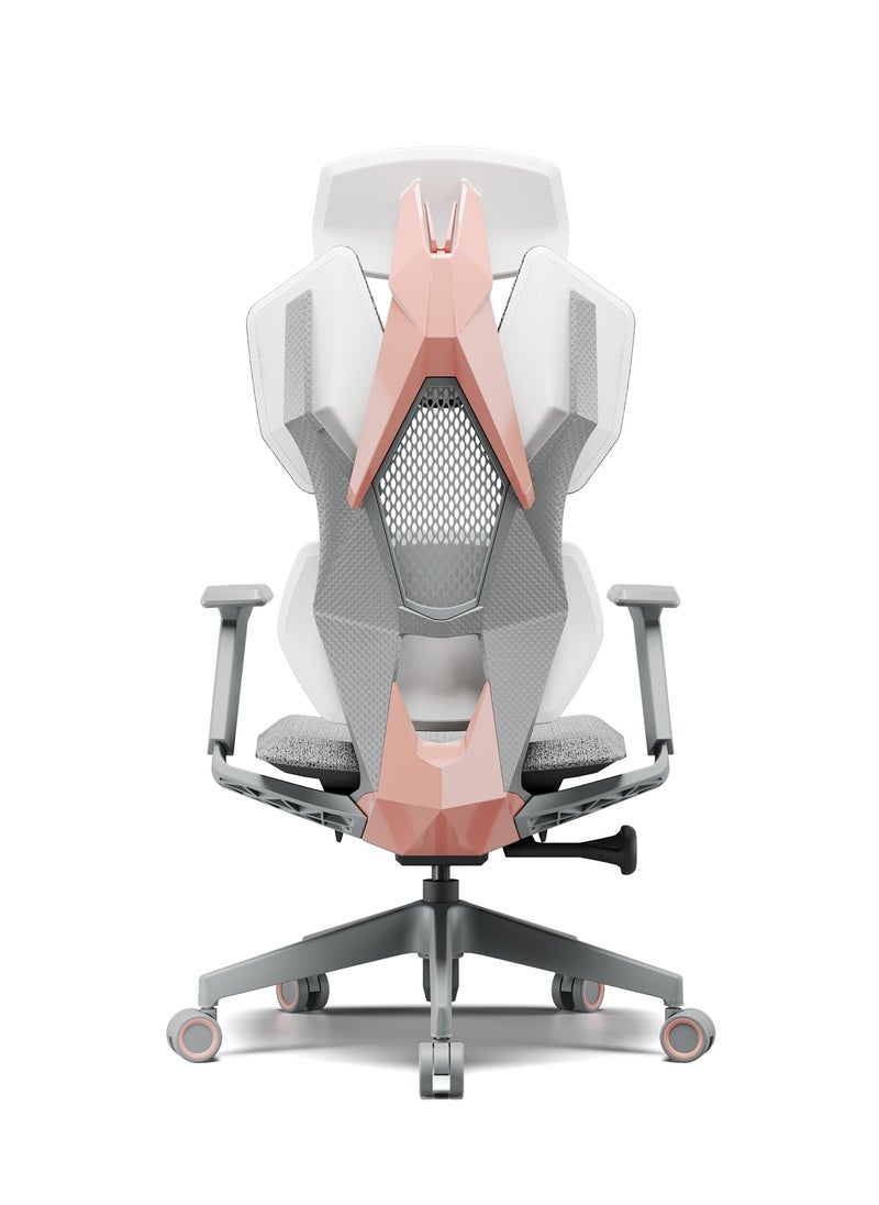 AFTERWORK Astron Gaming Chair - Premium Ergonomic Gaming Chair with Multi-Functional Mechanism, Headphone Hanger, Carbon Fiber Textured Frame and Adaptive Shoulder & Lumber Support (Pink)  - Image 2