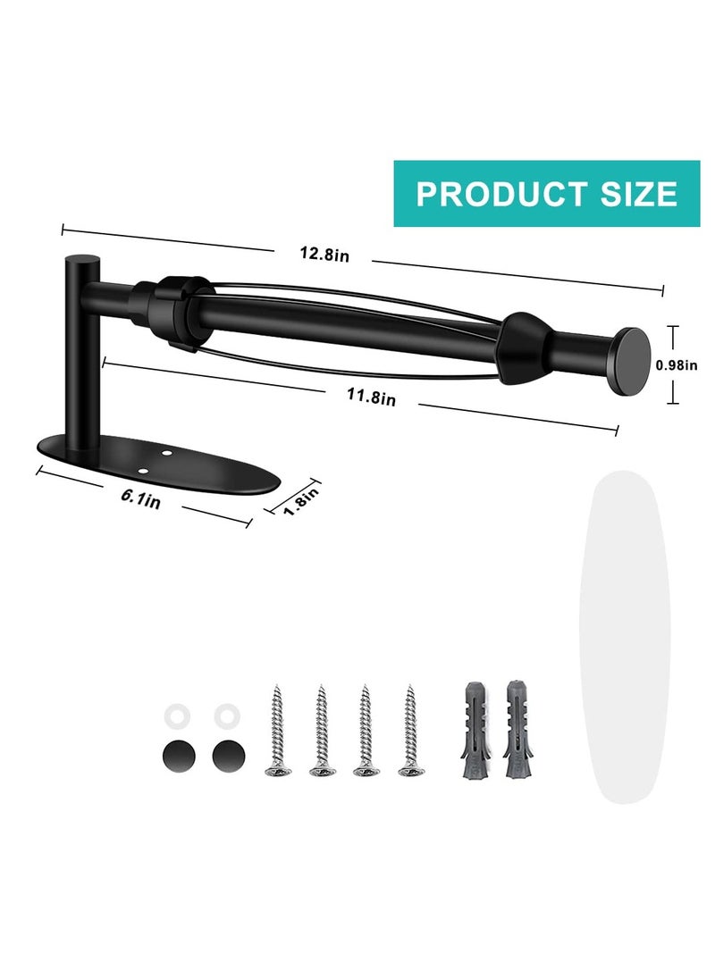 Excefore Paper Towel Holder Under Cabinet, Stainless Steel Wall Mount Paper Roll Holder, with Damping Effect, Self-Adhesive or Drilled for Kitchen Bathroom, Upgrade Silver  - Image 2