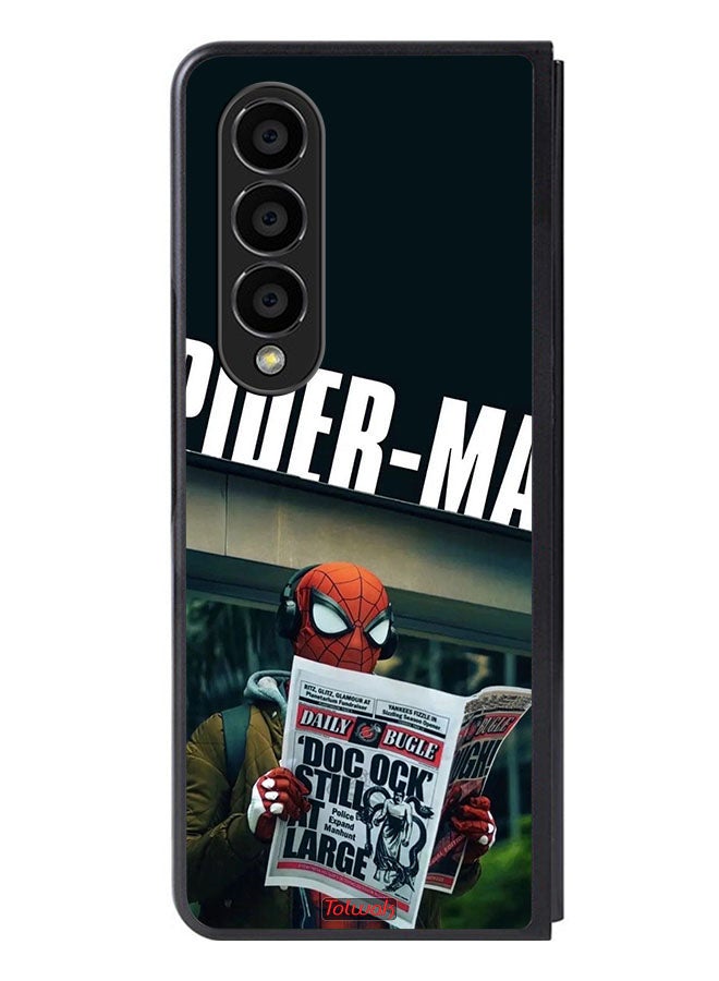 Tolwak Samsung Galaxy Z Fold 4 Protective Case Cover Spiderman Reading Newspaper - Image 1