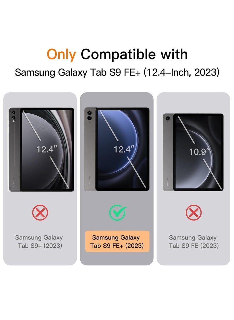 SmartGrist Case for Samsung Galaxy Tab S9 FE+ / S9 FE Plus 12.4-Inch – Soft TPU Tri-Fold Stand Protective Cover with S Pen Holder, S Pen Charging Support, Auto Wake/Sleep (Black) - Image 2