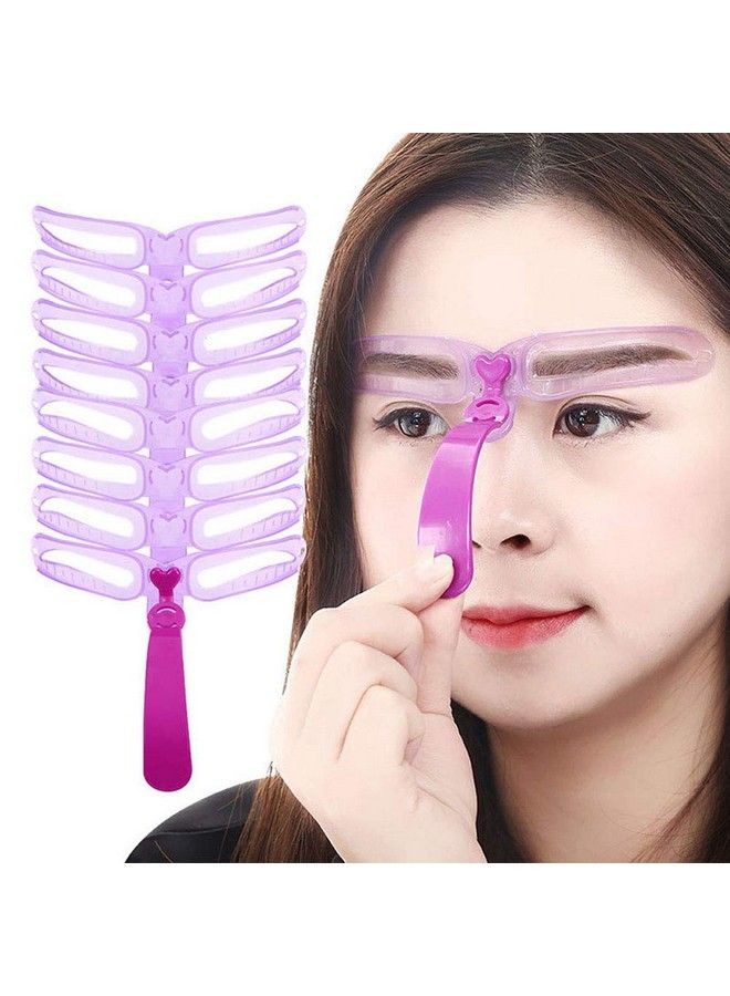 Lurrose Eyebrow Stencils Set Handheld Eyebrow Grooming Stencil Shaper Stereo Stencil Thrush Card - Image 3