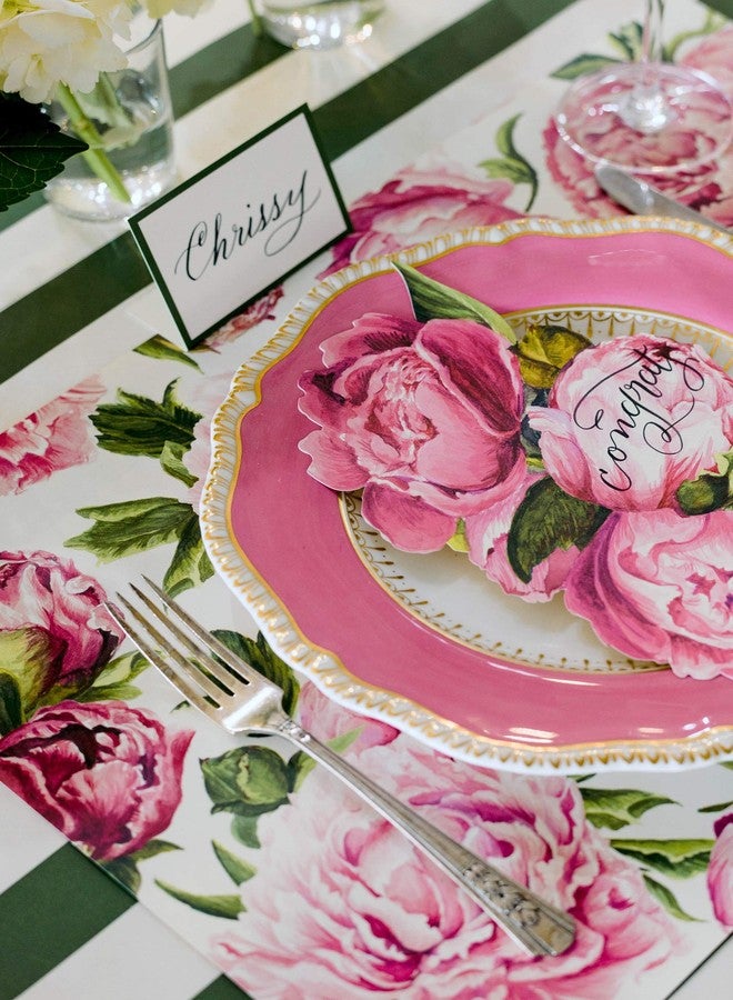 Hester & Cook Disposable Paper Placemats for Dining Table - Peonies Flower Square Place Mats for Parties - 18 Sheets Per Pad American Made - Image 5