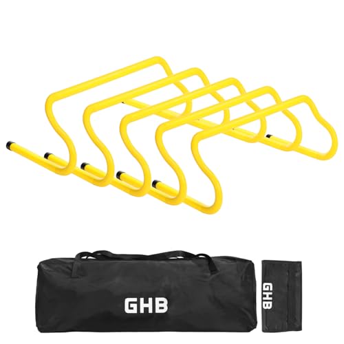 GHB 5 Pack 8" Agility Hurdles Speed Agility Training Hurdles, Detachable Sturdy Hurdles Training Equipment Set with Carry Bag for Kids,Athletes,Soccer,Basketball - Image 1