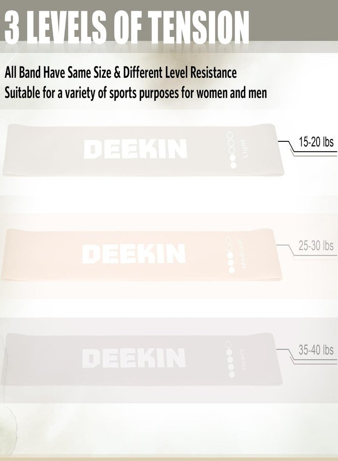 Deekin 30 Pcs Resistance Bands Bulk Resistance Loop Elastic Exercise Bands Exercise Equipment for Women Men Home Pilates, Fitness, Gym, Yoga (Light Beige,15-20 Lbs) - Image 3
