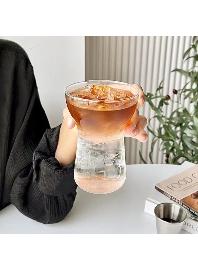 آنا كوب زجاجي سعة 400 مل - كوب مشروبات باردة للعصائر والحليب في الإفطار، عصري ومت耐مل، مناسب للاستخدام المنزلي والمكتبي - Image 4