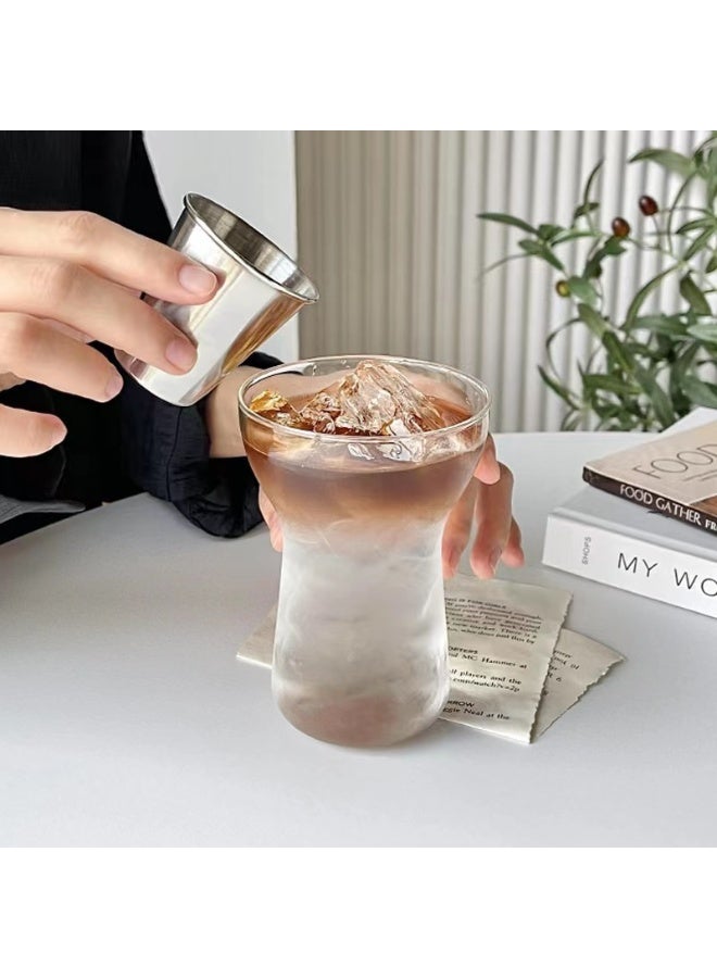 آنا كوب زجاجي سعة 400 مل - كوب مشروبات باردة للعصائر والحليب في الإفطار، عصري ومت耐مل، مناسب للاستخدام المنزلي والمكتبي - Image 2