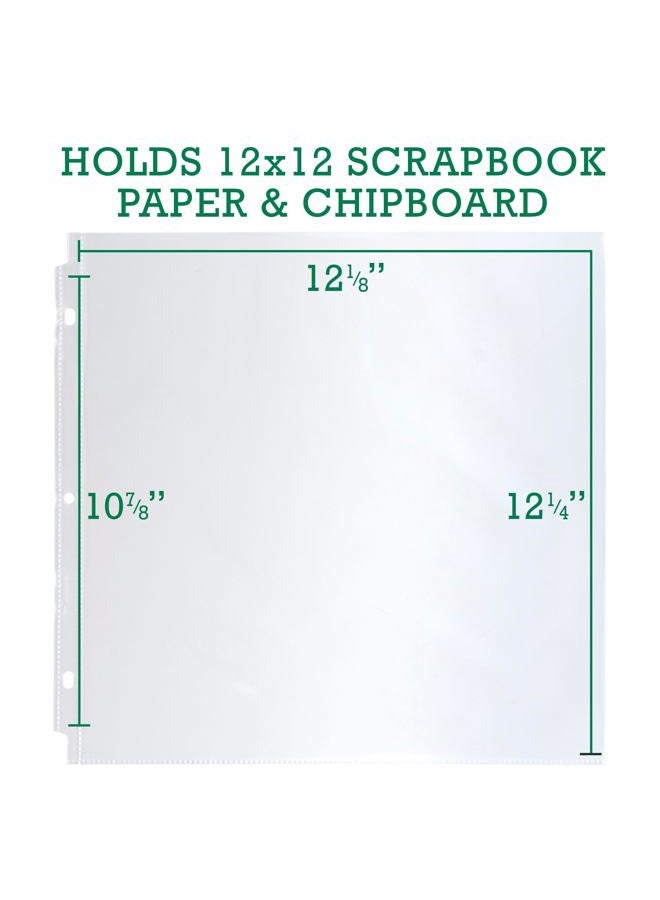 Samsill Scrapbook Refill Pages 12x12 Inch, 30 Pack, Fits 3 Ring Scrapbook Binders and 12x12 Photo Albums, Top-Loading, Heavy-Duty, Holds 2 Pages, Super Clear - Image 2