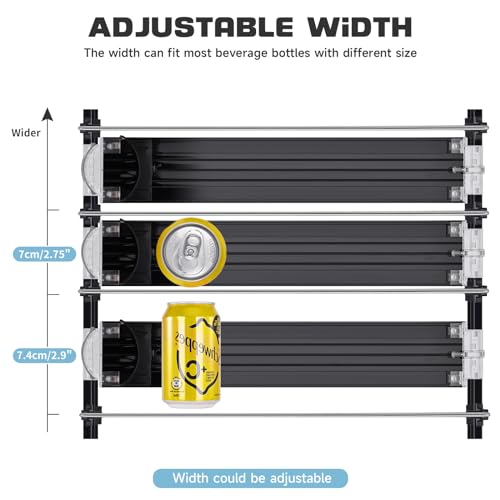 Ndola Drink Organizer for Fridge - [Stabilize-Speed Damper] Automatic Pusher Glide Soda Drink Can Dispenser Beverage Organizer for Refrigerator 14.96" D, Adjustable for 6-20oz - Image 5