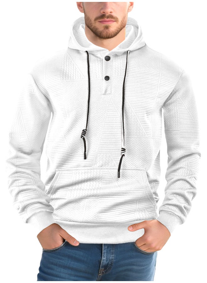 SPRING And Autumn New Style Pullover Solid Color Casual Sports Loose Trendy Long-sleeved Hooded Sweatshirt For Men - Image 1