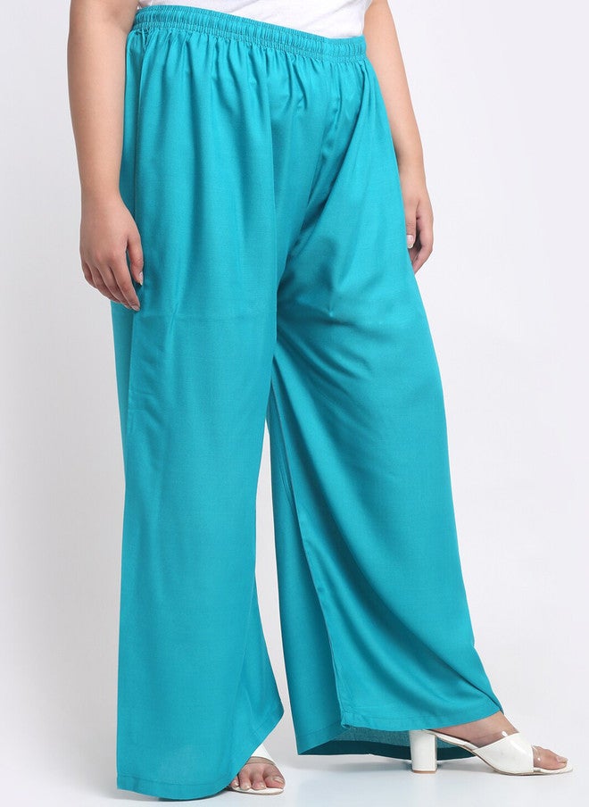 Trend Level Plus Size Flared Ethnic Palazzos - Image 2