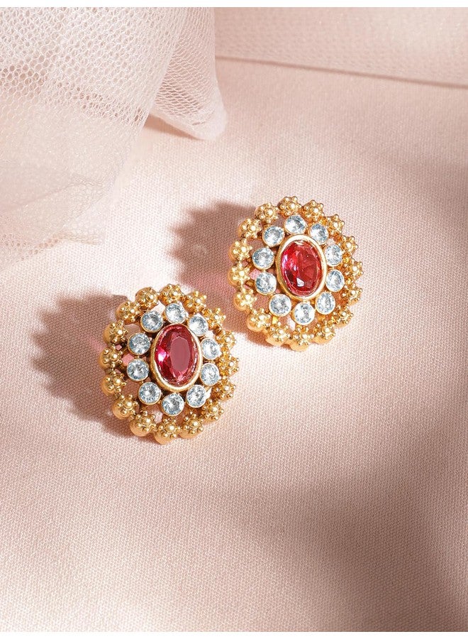 Rubans 24K Gold Plated Handcrafted Intricate Choker Jewellery Set For Women - Image 2