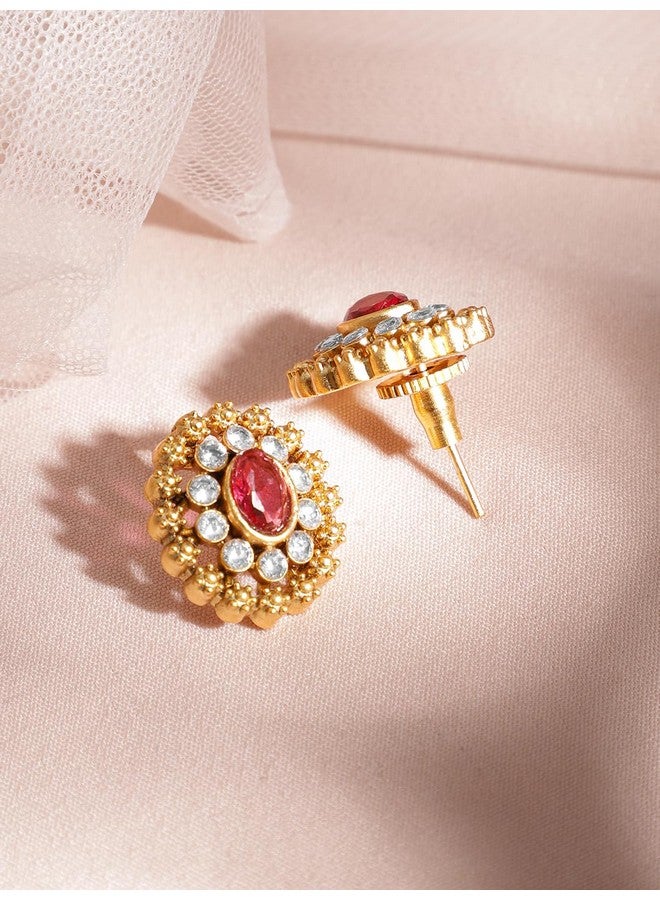 Rubans 24K Gold Plated Handcrafted Intricate Choker Jewellery Set For Women - Image 3