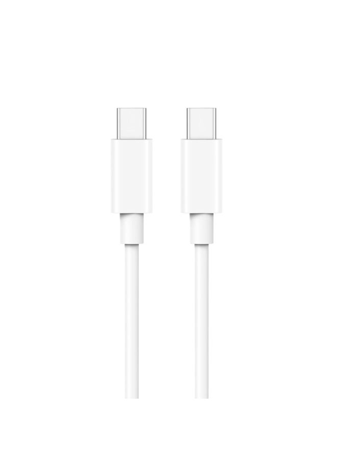USB-C to USB-C Fast Charging Cable 60W – 1 Meter, White - Image 2