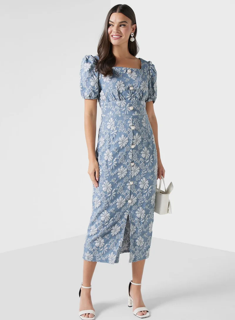 ELLA Floral Midi Dress