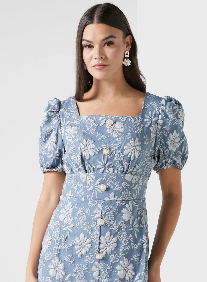 ELLA Floral Midi Dress