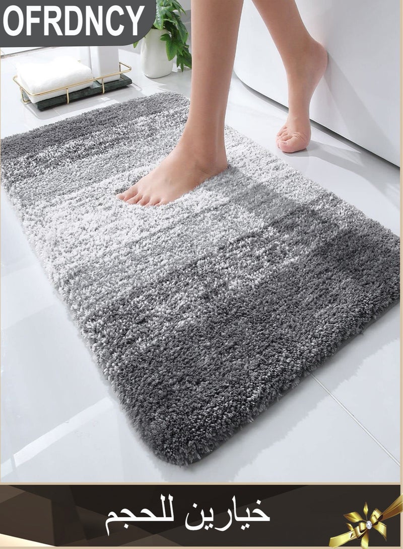 Ofrdncy Luxury Bathroom Rug Mat, Multiple sizes, Extra Soft and Absorbent Microfiber Bath Rugs, Non-Slip Plush  Bath Carpet, Machine Wash Dry(Grey) - Image 1