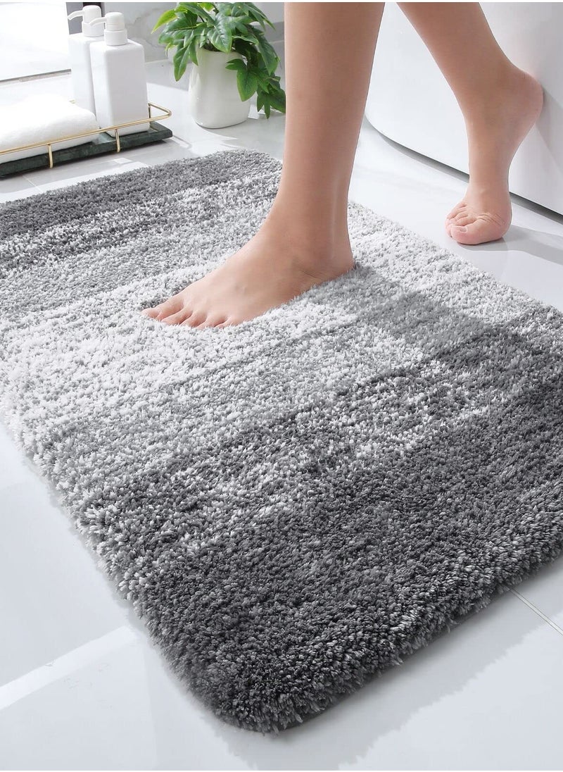 Ofrdncy - Luxury Bathroom Rug Mat, Multiple sizes, Extra Soft and Absorbent Microfiber Bath Rugs, Non-Slip Plush  Bath Carpet, Machine Wash Dry(Grey) - Image 1