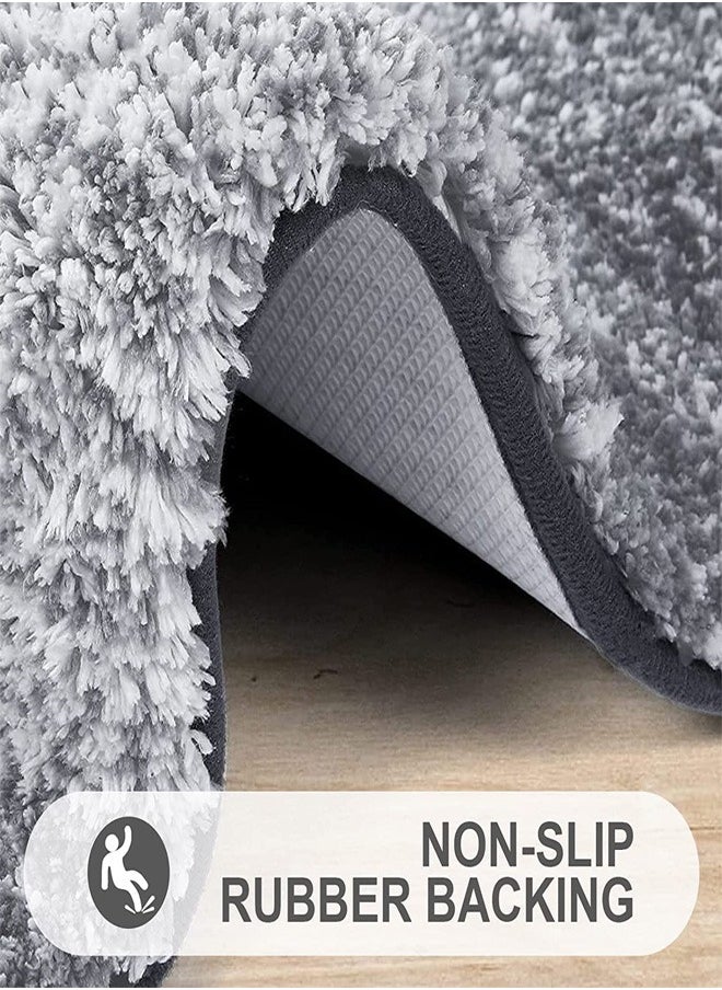 Ofrdncy - Luxury Bathroom Rug Mat, Multiple sizes, Extra Soft and Absorbent Microfiber Bath Rugs, Non-Slip Plush  Bath Carpet, Machine Wash Dry(Grey) - Image 1