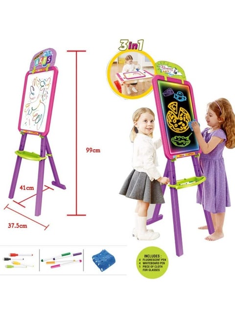 3 In 1 Magic Whiteboard With Attractive Design With Letters, Numbers And Chalk - A Beautiful Gift For Children To Learn At Home