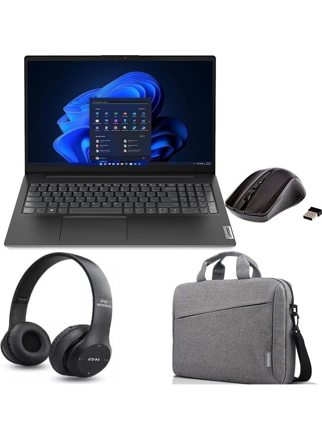 Lenovo V15 G3 IAP (Upgraded Version) Laptop With 15.6-Inch Display, Core i3-1215U Processor/20GB RAM/1TB SSD/Intel UHD Graphics/Windows 11 Free (Upgraded Version) Laptop Bag + Wireless Mouse + BT Headphone English Black - Image 1