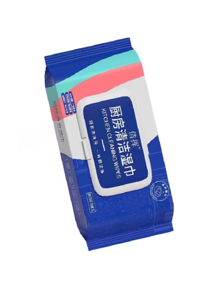 مناديل تنظيف المطبخ والفرن، تنظيف قوي وإزالة قوية للزيوت 80 منديل - Image 2