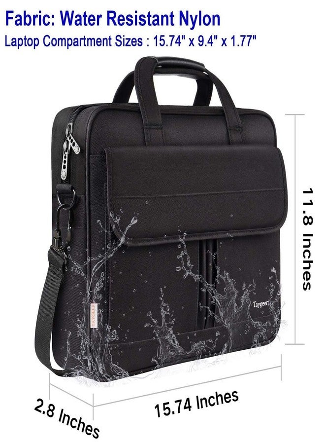 Taygeer Laptop Bag 15.6 Inch, Business Briefcase Gifts for Men Women, Water Resistant Messenger Shoulder Bag with Strap, Premium Office Bag, Carry On Laptop Case for Notebook/Computer/Laptop, Black - Image 5
