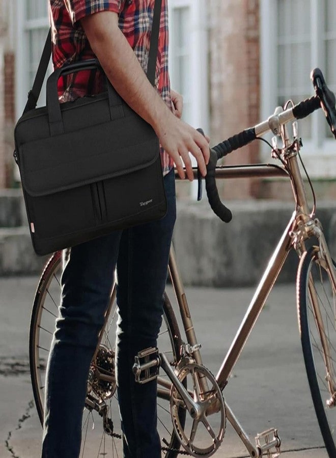Taygeer Laptop Bag 15.6 Inch, Business Briefcase Gifts for Men Women, Water Resistant Messenger Shoulder Bag with Strap, Premium Office Bag, Carry On Laptop Case for Notebook/Computer/Laptop, Black - Image 3