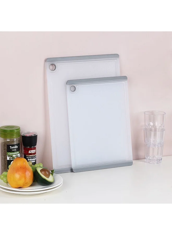 DANUBE HOME Loretta Semi-Transparent Cutting Board Pp plus Tpr Heavy Duty Chopping Board Best For Food Preparation For Kitchen & Dining Room L38Xw26.5Xh0.7Cm - White