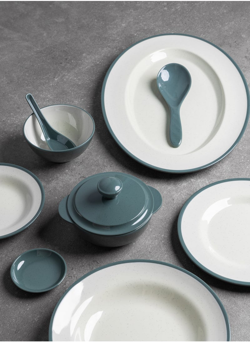 Generic Premium Melamine Dinner Set 40 Pieces Service For 6 With Colored Edges Microwave And Dishwasher Safe | Melamine Plates Set | Healthy Melamine Dinner Multicolor ‎35 x 25 x 30 cm  - Image 2