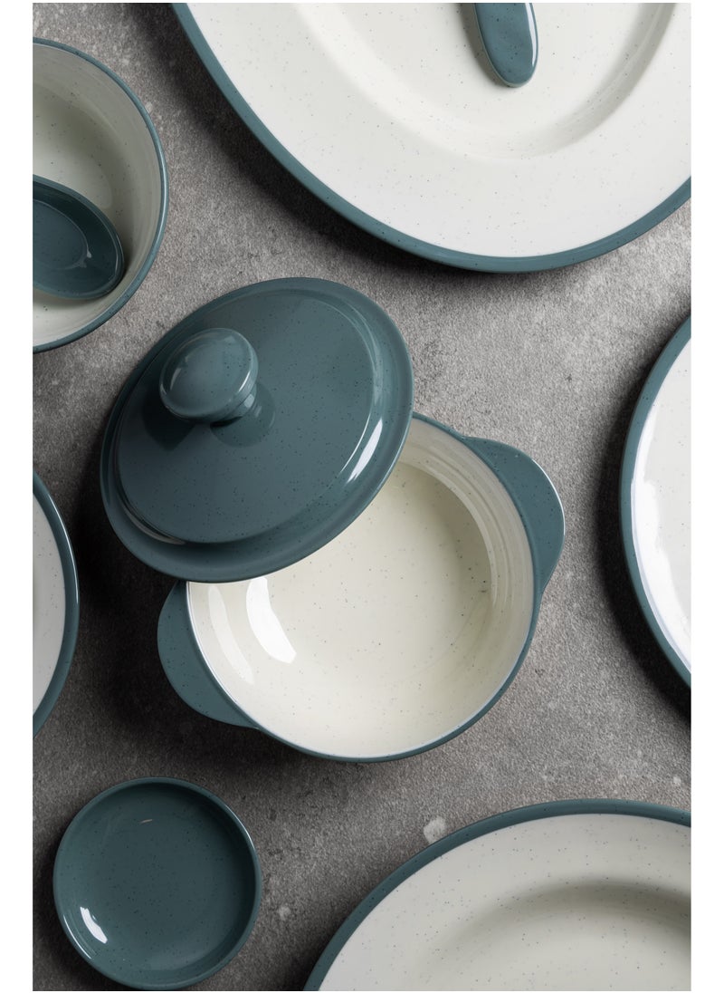Generic Premium Melamine Dinner Set 40 Pieces Service For 6 With Colored Edges Microwave And Dishwasher Safe | Melamine Plates Set | Healthy Melamine Dinner Multicolor ‎35 x 25 x 30 cm  - Image 5
