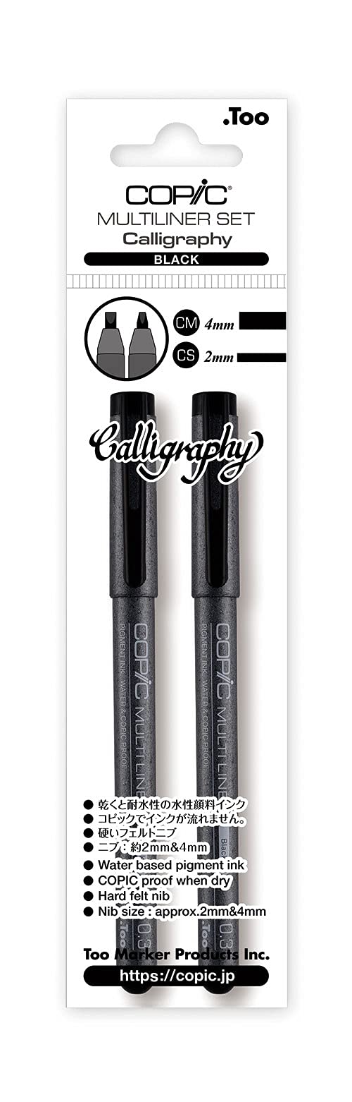 Copic Multiliner Writing Pens & Markers, Black 2 Count - Image 1