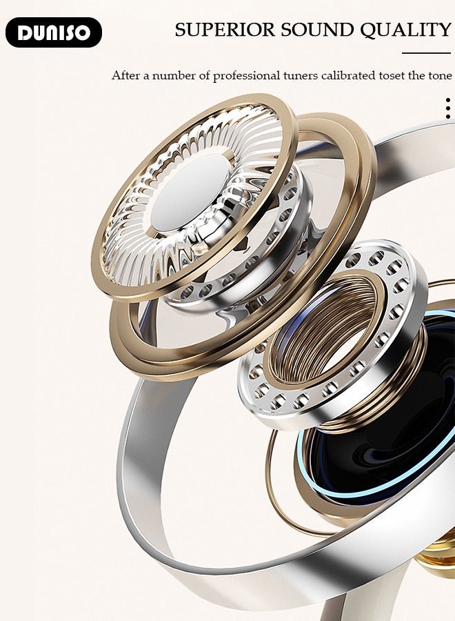 DUNISO 5.3 Bluetooth Wireless Earphones. Call Stereo Sound with Ultra Long Battery Life. IPX6 Waterproof Headphone Charging Case, Hanging Ear Immersive Noise Reduction - Image 2