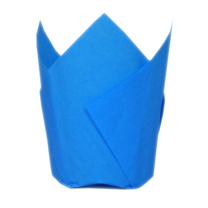 QLSmypkg Muffin Greaseproof paper Baking cupcake cups 2 x 3 12 Blue Tulip Baking Cup Case of 125 pcs Standard Size125 Blue