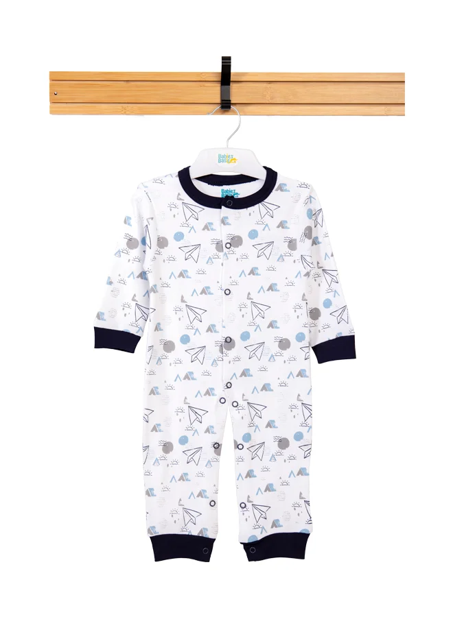 Babies Basic 100% Cotton Printed Long Sleeves Jumpsuit/Romper/Sleepsuit For Babies