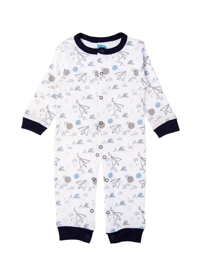Babies Basic 100% Cotton Printed Long Sleeves Jumpsuit/Romper/Sleepsuit For Babies  - Image 4