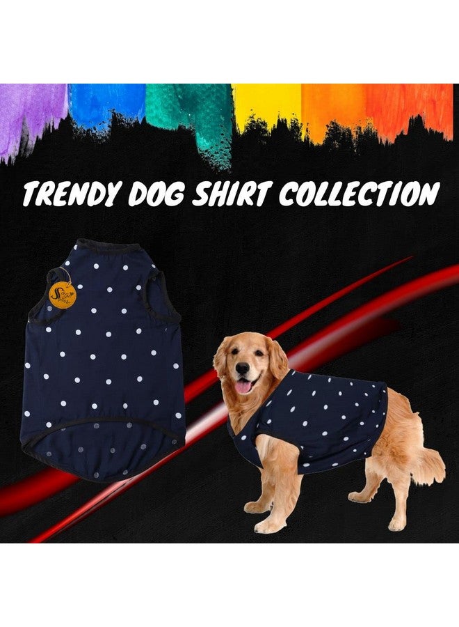 Sage Square Funky Soft Material Dog T-Shirt | Cool/Funky Print Pet | Soft Light Weight | Comfortable & Breathable Dog Clothing | Trendy Vest Outfit (Xlarge - 26 Inch) (Polka Blue) - Image 2