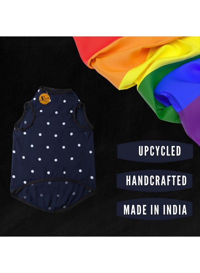 Sage Square Funky Soft Material Dog T-Shirt | Cool/Funky Print Pet | Soft Light Weight | Comfortable & Breathable Dog Clothing | Trendy Vest Outfit (Xlarge - 26 Inch) (Polka Blue) - Image 4