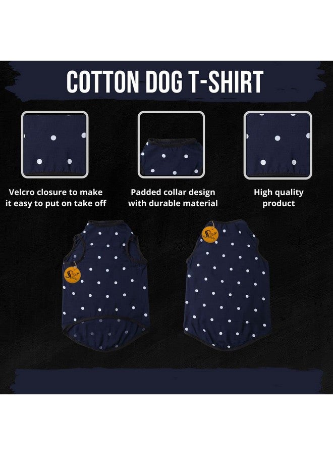 Sage Square Funky Soft Material Dog T-Shirt | Cool/Funky Print Pet | Soft Light Weight | Comfortable & Breathable Dog Clothing | Trendy Vest Outfit (Xlarge - 26 Inch) (Polka Blue) - Image 5