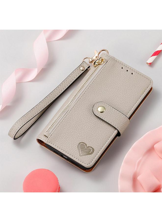 S-TOP Case For Honor 400 Lite Love Zipper Lanyard Leather Phone Case - Image 5