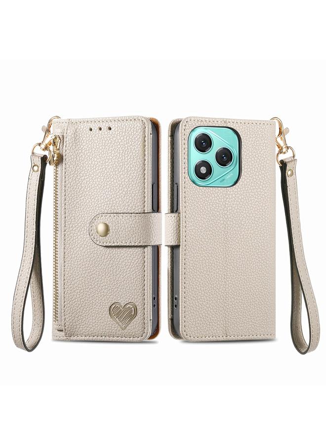 S-TOP Case For Honor 400 Lite Love Zipper Lanyard Leather Phone Case - Image 2