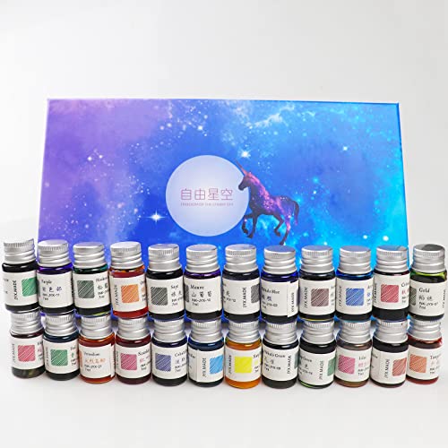 AOKUY 24 Colors Calligraphy Ink Set, Colorful Dip Pen Ink With Gold Powder for Drawing and Writing Art, Gift Box Included - Image 4